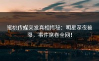 蜜桃传媒突发真相揭秘：明星深夜被曝，事件席卷全网！