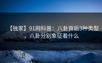 【独家】91网科普：八卦背后3种类型，八卦分别象征着什么