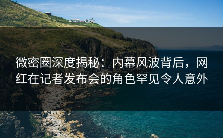 微密圈深度揭秘：内幕风波背后，网红在记者发布会的角色罕见令人意外